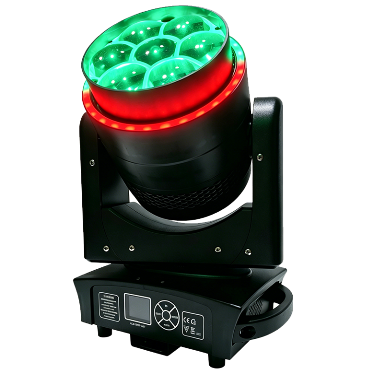 LED MOVING HEAD_M WASH 740ZBR Mini 7x40W RGBW 4-in-1 LED Bee Eye Zoom Wash Moving Head Light with Ring Light